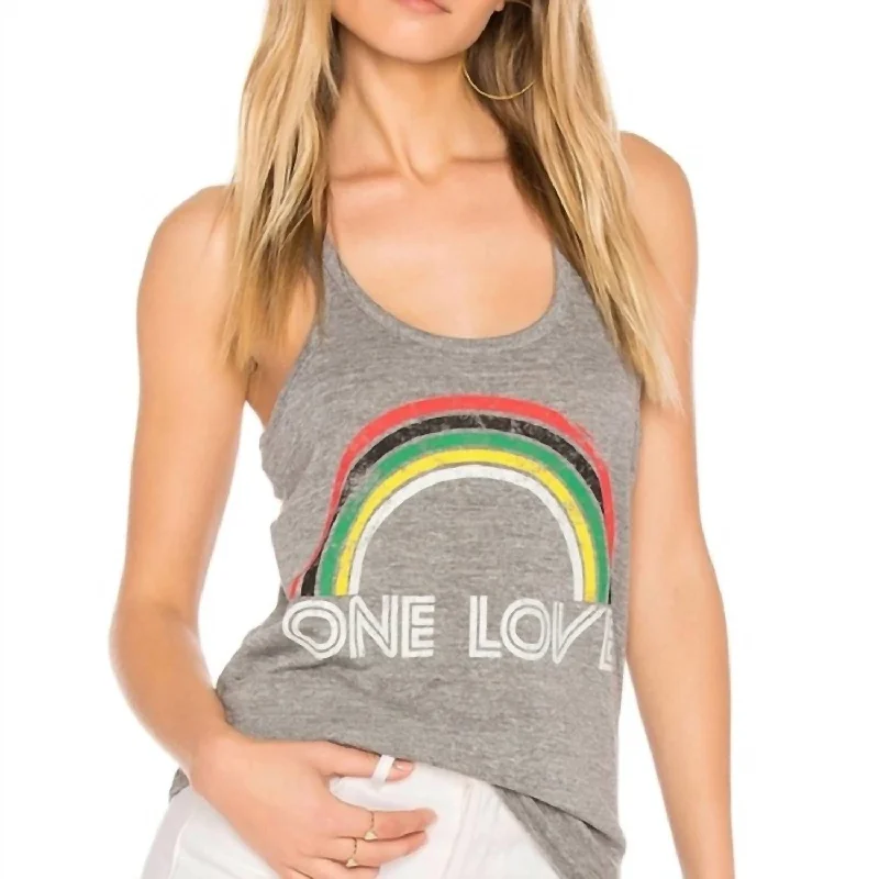One Love Tank In Grey cropped tank top