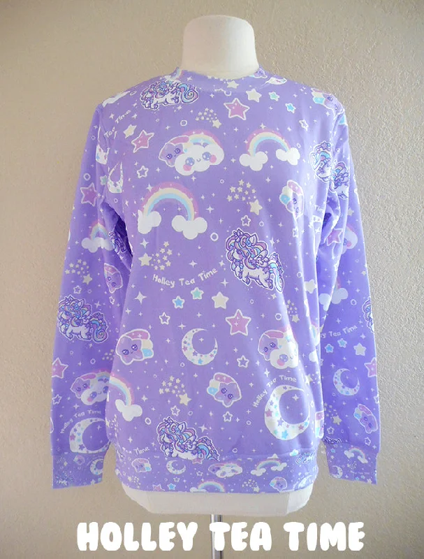 Rainbow Stardust Women's Sweatshirt [made to order] Hoodie with Hood Adjustable Protection
