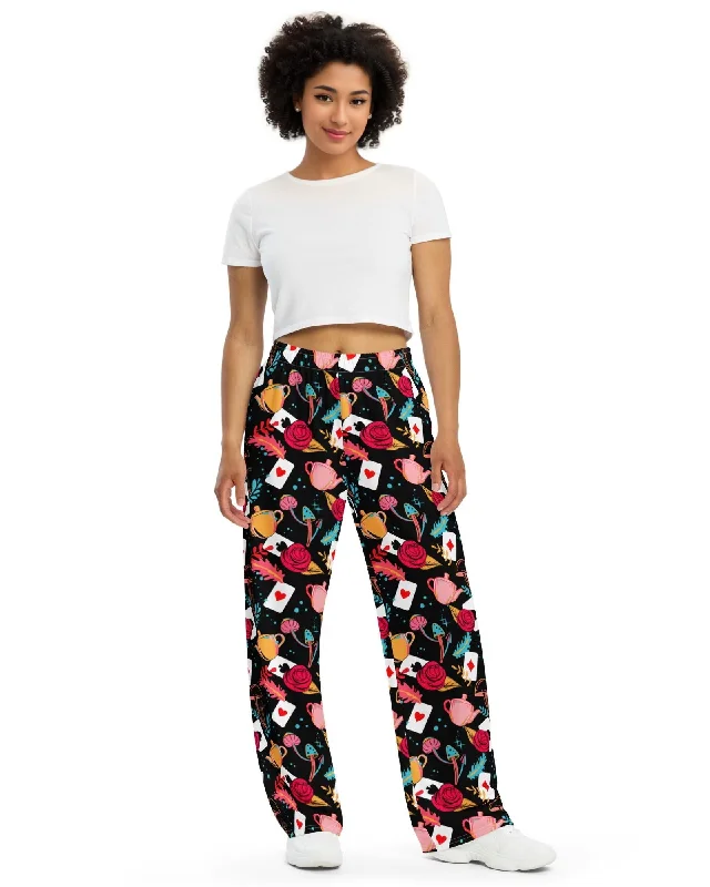Curiouser and Curiouser Wide Leg Pants Classic Flared Pants