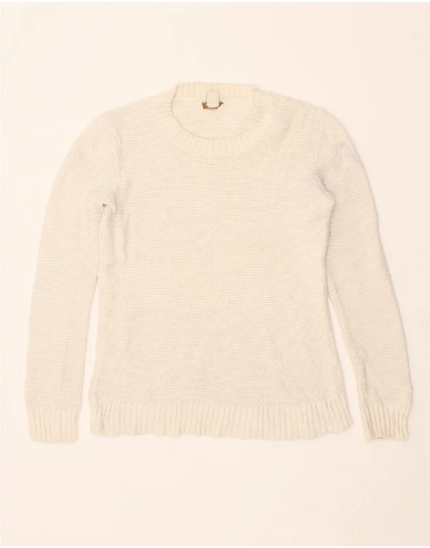 J. CREW Womens Crew Neck Jumper Sweater UK 2 2XS Off White Cotton Wool Sweater Cotton Sweater Cashmere Sweater