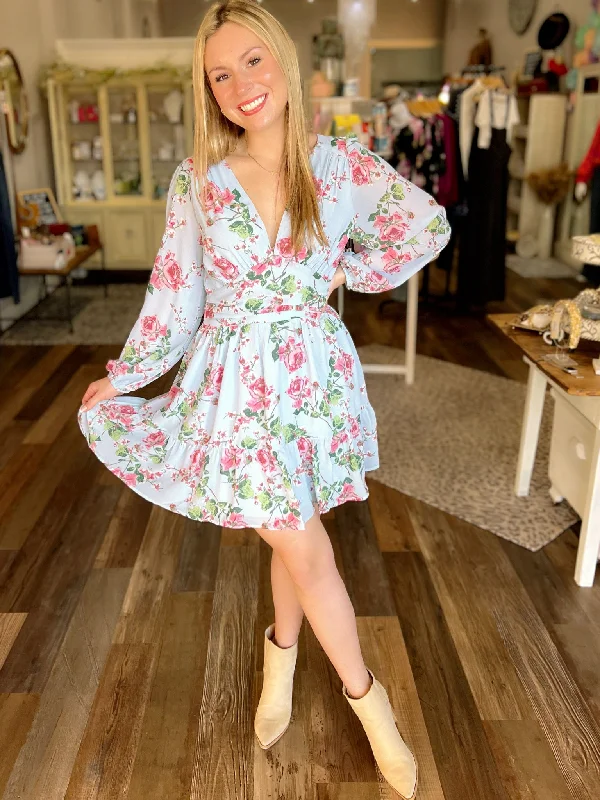 Melissa Floral Print Dress Elegant Long Evening