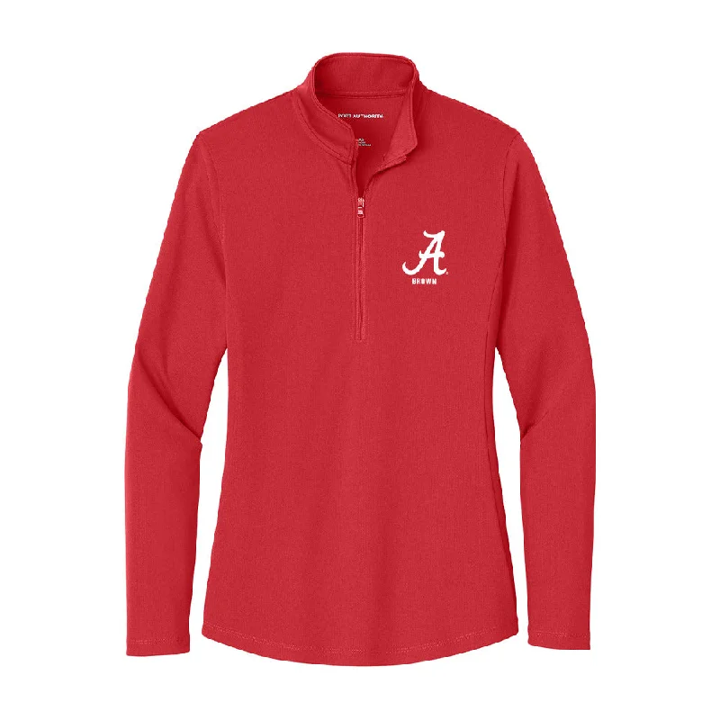 Alabama - NCAA Women's Soccer : Avery Brown - Women's Lightweight Quarter Zip Jacket Front Pockets Side Pockets Patch Pockets