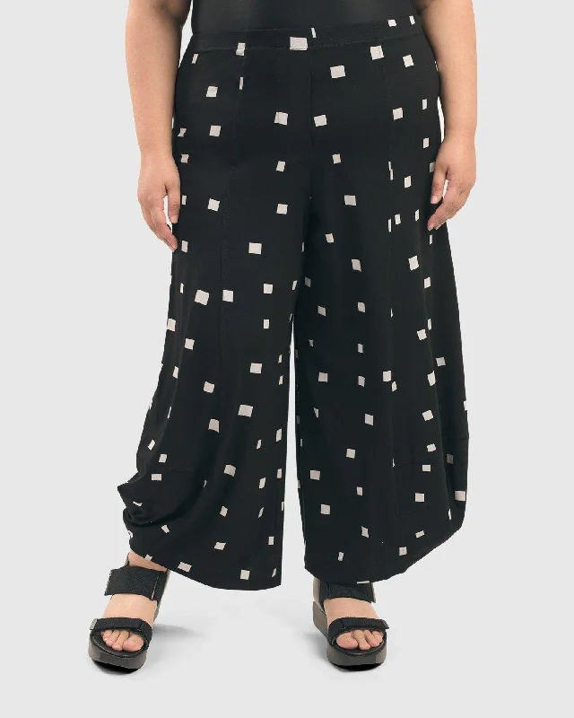 Abby Punto Pants, SquaresM Elegant Silk Pants