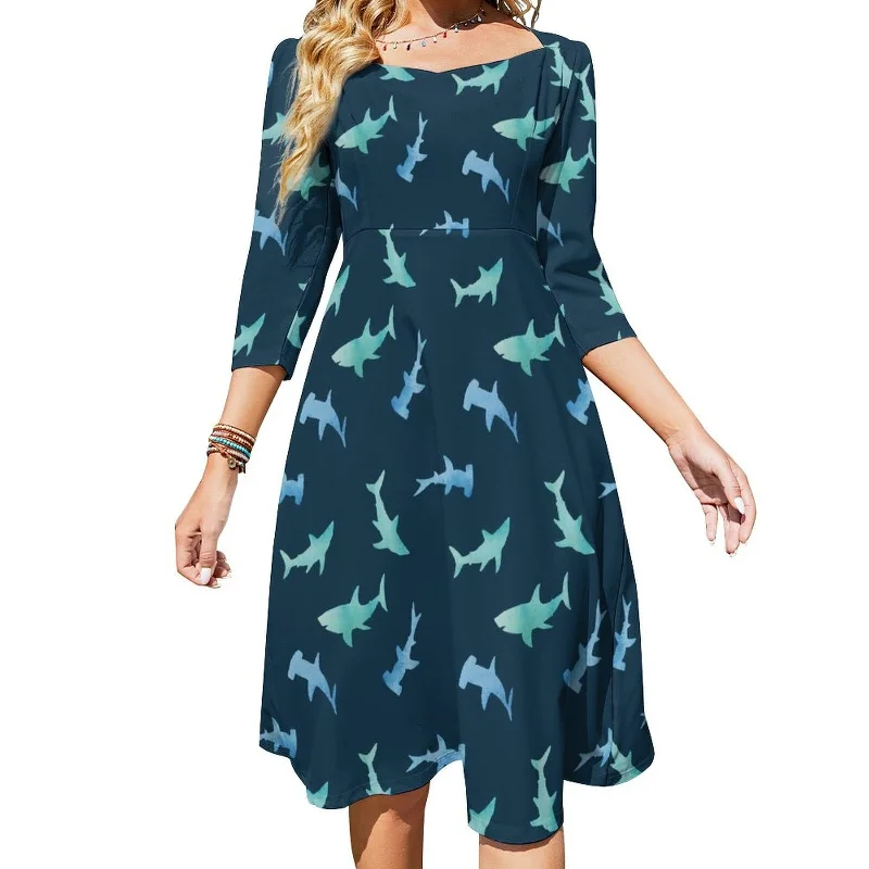 Shark Casual Women Dress Tunics Versatile functional