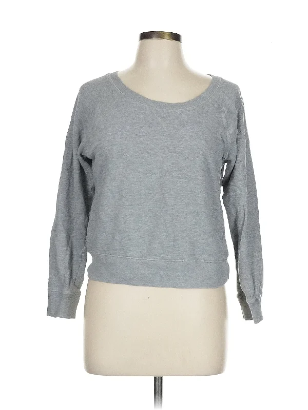 Sweatshirt Hoodie with Hem Applique Textured Unique