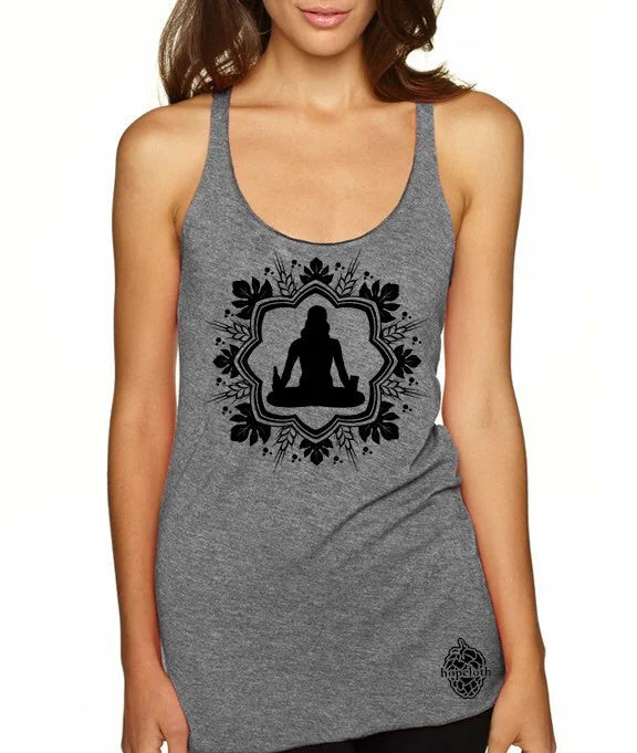 Craft Beer and Yoga Women's Racerback Tank bold tank top