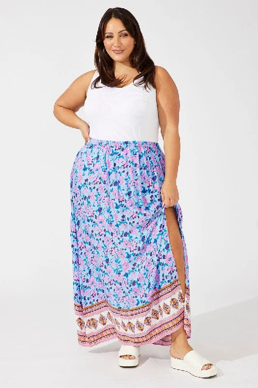 Multi Boho Boho Maxi Skirt silk skirt elegant
