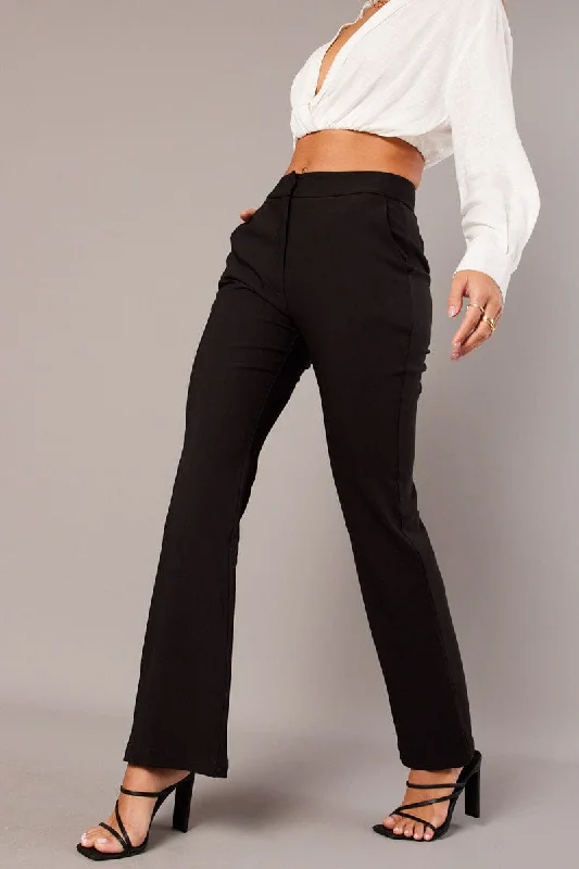 Black Slim Pants High Rise High-Waist Yoga Pants