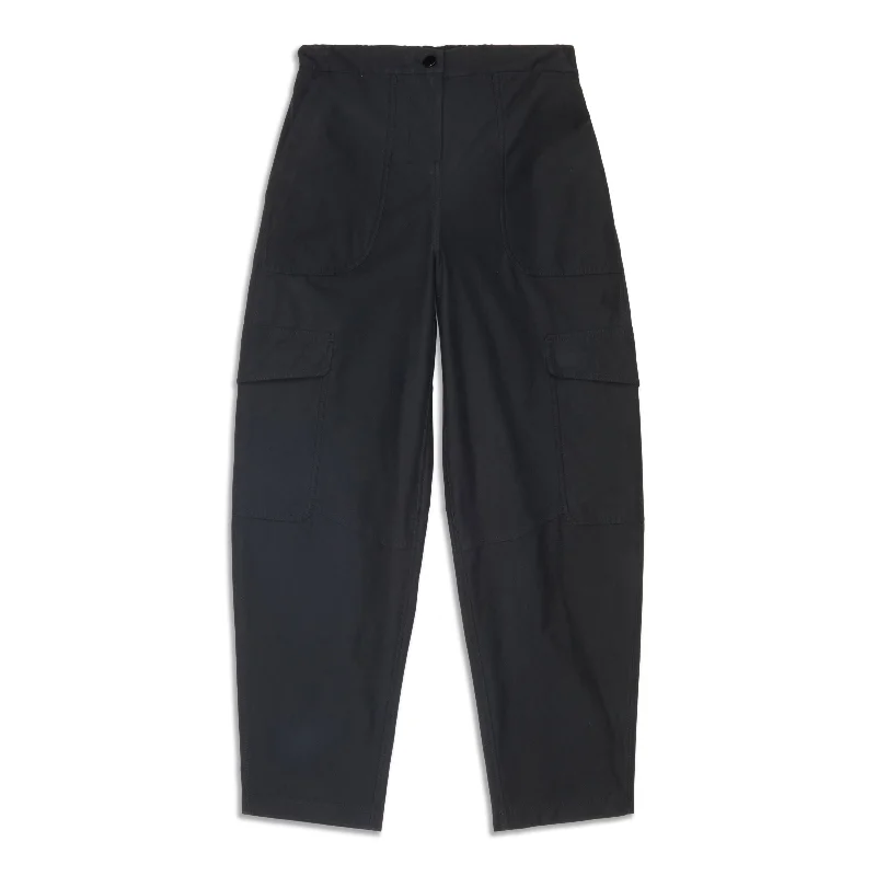 Light Cargo Pocket High-Rise Pant - Resale Elegant Palazzo Trousers