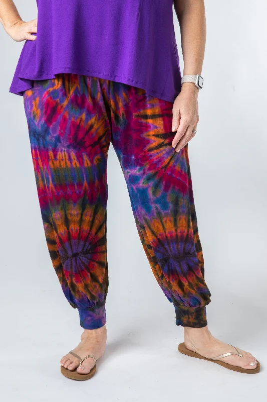 Jum Jum Tie Dye Harem Pants Elegant Silk Pants