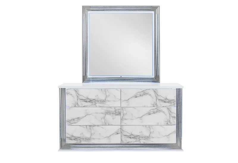 YLIME WHITE MARBLE DRESSER WITH LED Tunics Fashionable trendy