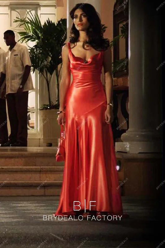 Caterina Murino Watermelon Satin Sleeveless Long Celebrity Dress Tunics Corduroy durable Caterina Murino Watermelon Satin Sleeveless Long Celebrity Dress Tunics Corduroy durable