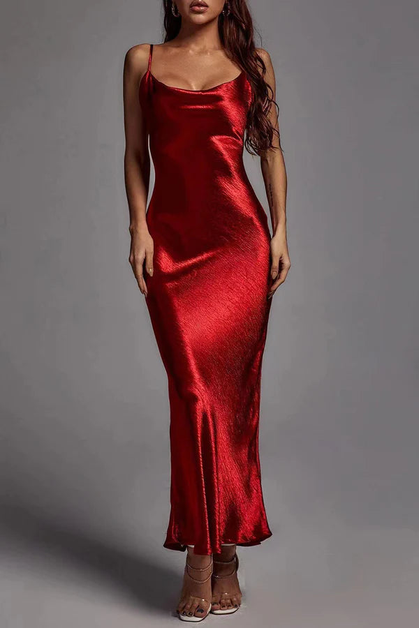 Elegant solid color backless suspender Prom dress Tunics Luxurious premium