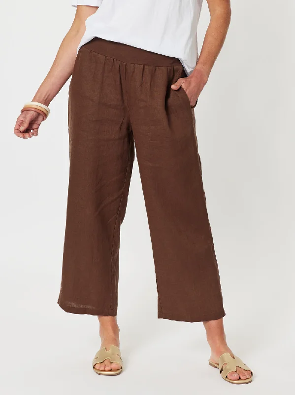 Lara Linen Wide Leg Pant - Koko Comfy Cargo Trousers