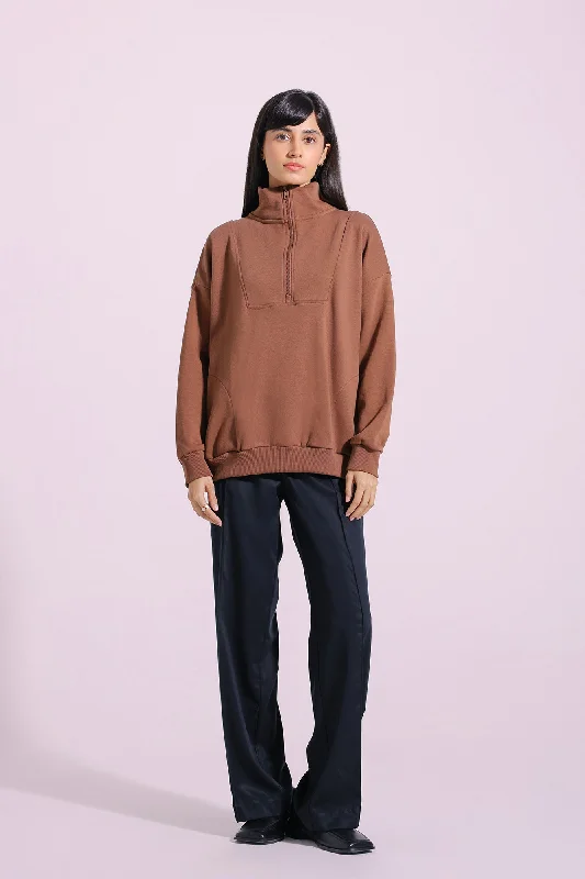 SWEATSHIRT (E1285/108/801) Hoodie with Double Zipper Versatile Adjustable