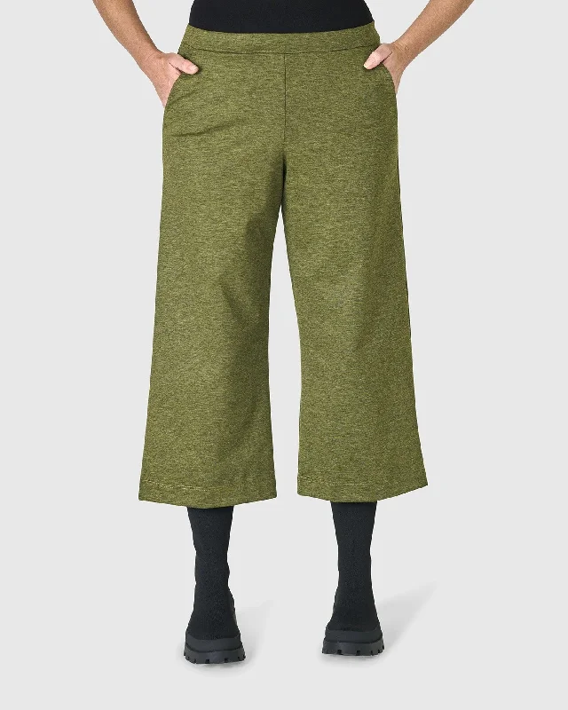 Folklore Easy Pants, Green Trendy Printed Pants