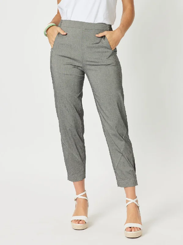 Parachute Stitch Detail Pant - Grey Marle Chic Faux Leather Pants