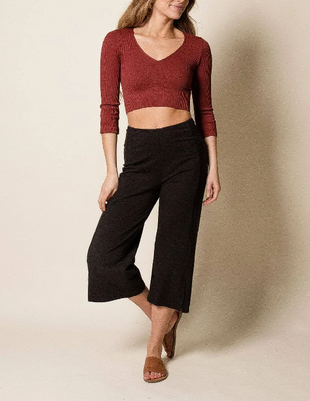 Bamboo Crop Pants -Small Only Trendy Palazzo Pants