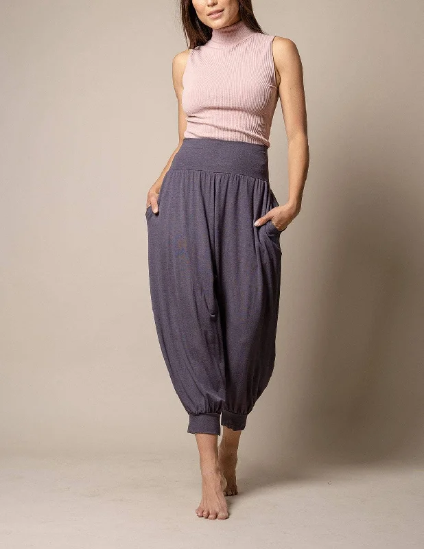 Flowy Harem Pants - Charcoal - As-Is-Clearance Slim-Fit Khaki Pants