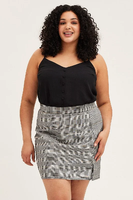 Check Mini Bodycon Skirt lightweight skirt design