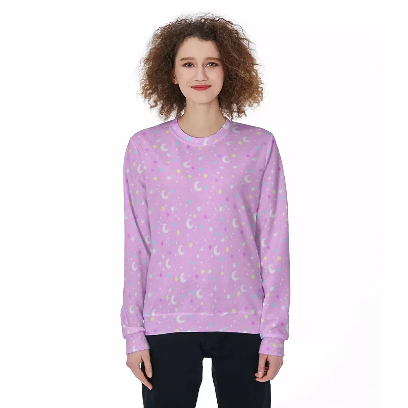 Starry Glitter Pink Unisex Cozy Sweatshirt Zip Hoodie Drawstring Kangaroo Pocket