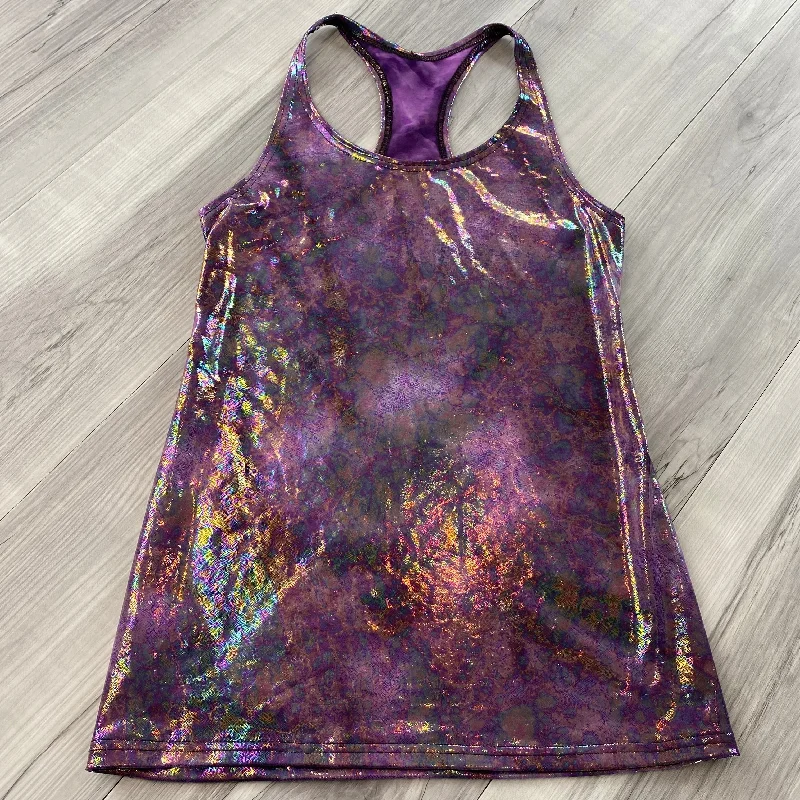 SALE - SMALL - Purple Oil Spill Holographic Racerback Tank white tank top