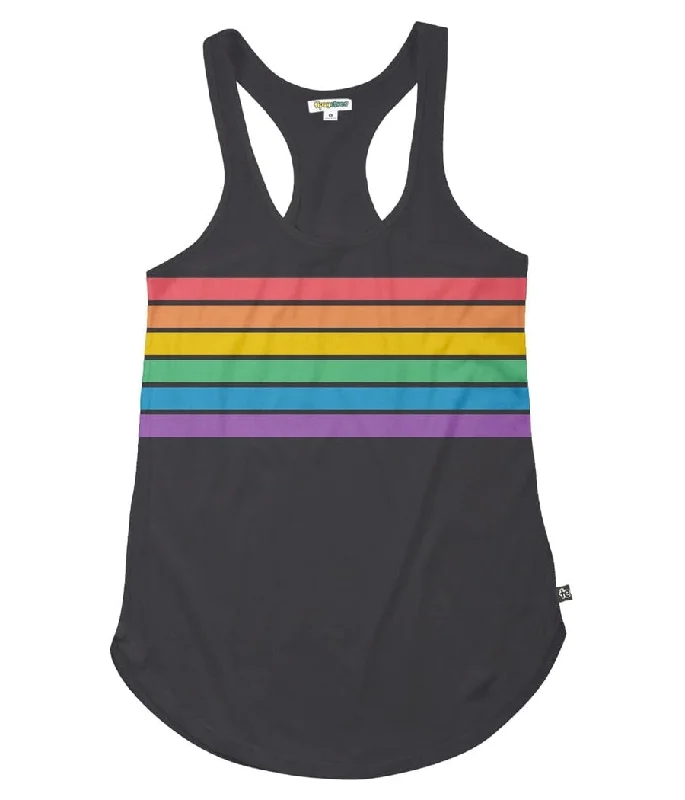Charcoal Rainbow All the Way Racerback Tank Top cropped tank top