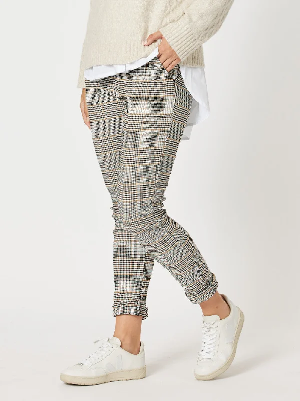Cara Check Pant - Toffee Stylish Harem Pants