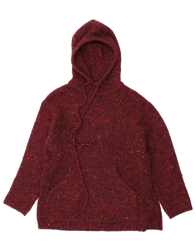 MONSOON Womens Oversized Jumper Sweater UK 10 Small Burgundy Flecked Real Fur Shearling Chenille MONSOON Womens Oversized Jumper Sweater UK 10 Small Burgundy Flecked Real Fur Shearling Chenille