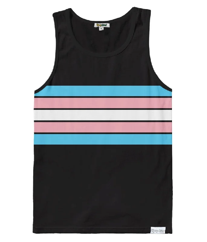 Trans Pride Flag Tank Top cold shoulder tank