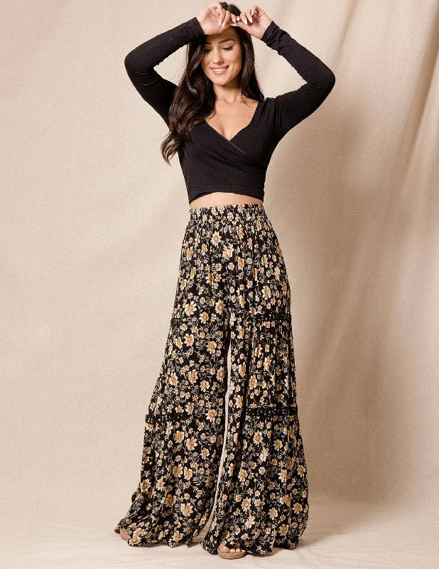 Aubrey Palazzo Pants - Black Large Only Comfortable Denim Pants
