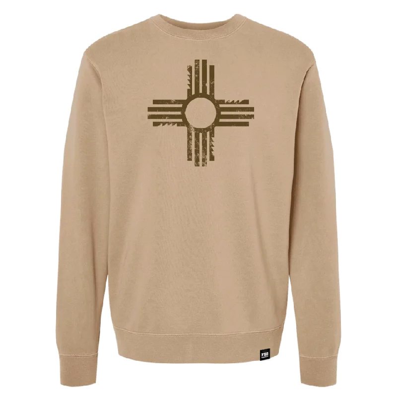 Zia New Mexico Crewneck Sweatshirt Hoodie with Full-Zip Functional Layering