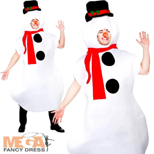 Snowman Christmas Fancy Dress Costume Elegant Long Evening