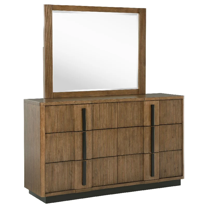 Terrace - 6-Drawer Dresser And Mirror - Ash Brown Shift Classic Vintage