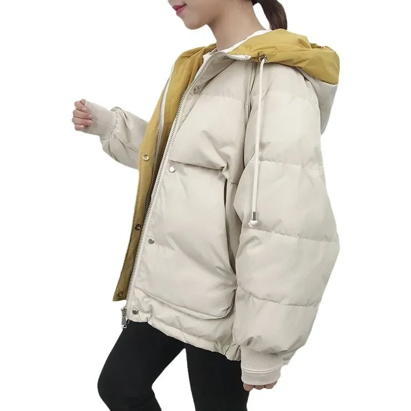 2023 New Women's Fashion Cotton-padded Coat Stylish Student Puffer Jacket Thickened Padded Winter Jacket Snapped Jacket Toggled Jacket Drawstring Jacket