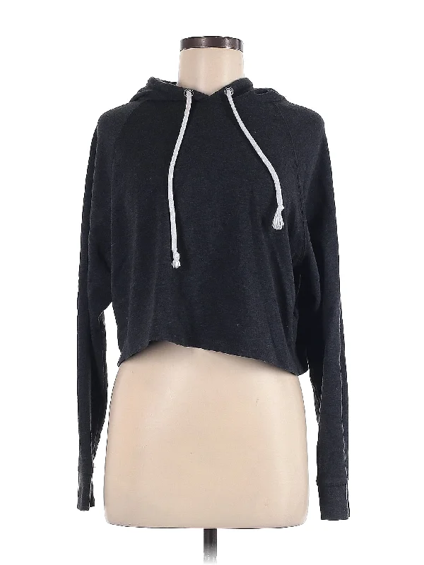 Sweatshirt Hoodie with Hem Embroidery Detailed Premium