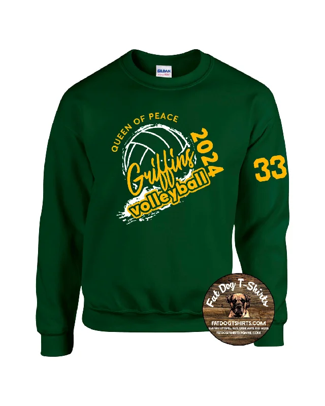 QUEEN OF PEACE-VOLLEYBALL CREW SWEATSHIRT-NEW 2024 Hoodie with Embroidery Detailed Premium