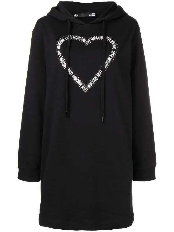 heart print sweater dress Print Jacquard Patchwork