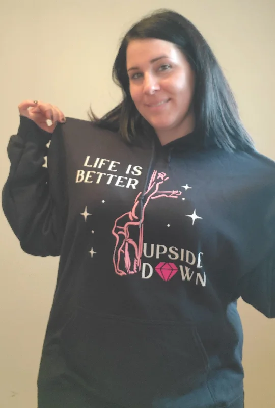 Life Is Better Upside Down Hoodie Hoodie with Applique Textured Unique