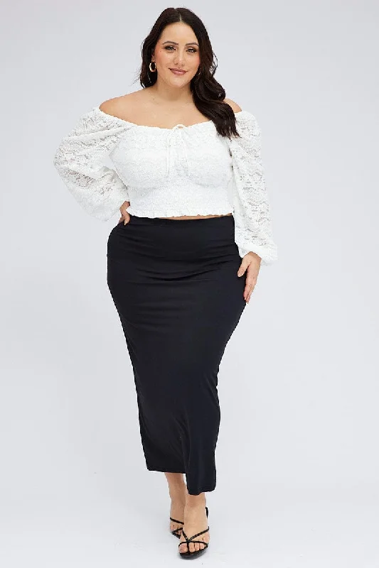 Black Maxi Skirt Supersoft satin skirt smooth