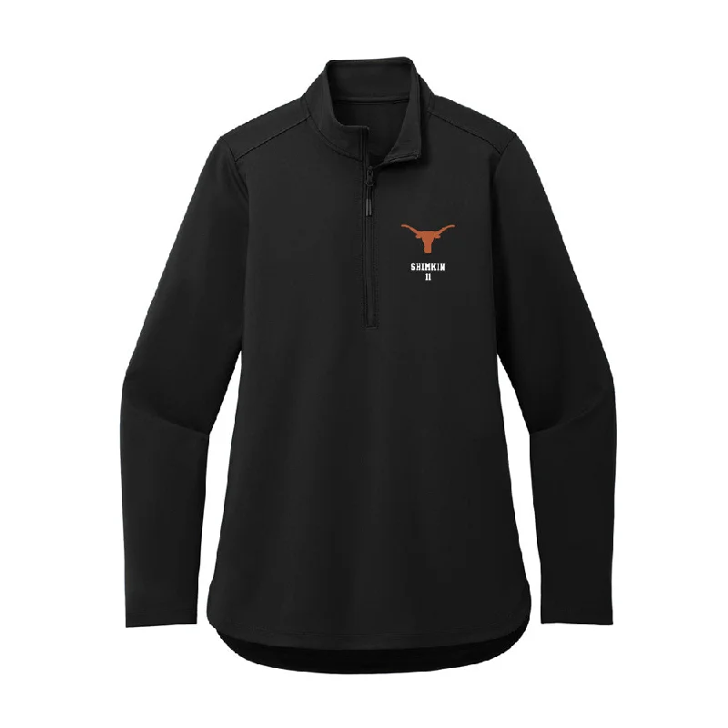 Texas - NCAA Women's Soccer : Jillian Shimkin - Women's Premium Quarter Zip Jacket Front Pockets Side Pockets Patch Pockets