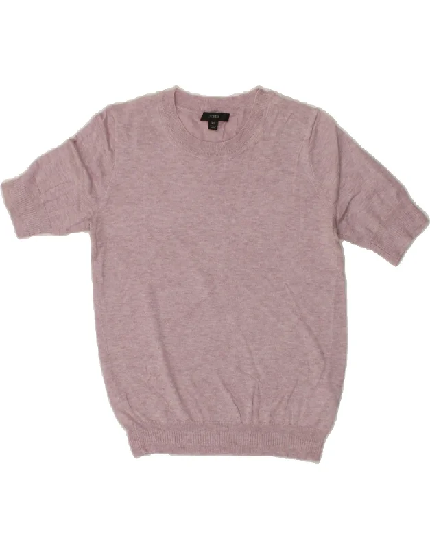 J. CREW Womens Short Sleeve Crew Neck Jumper Sweater UK 6 XS Purple Rayon Fabric Velvet Fabric Corduroy Fabric J. CREW Womens Short Sleeve Crew Neck Jumper Sweater UK 6 XS Purple Rayon Fabric Velvet Fabric Corduroy Fabric