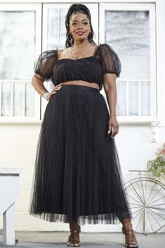 Black Abyss Skirt Set silk skirt luxurious