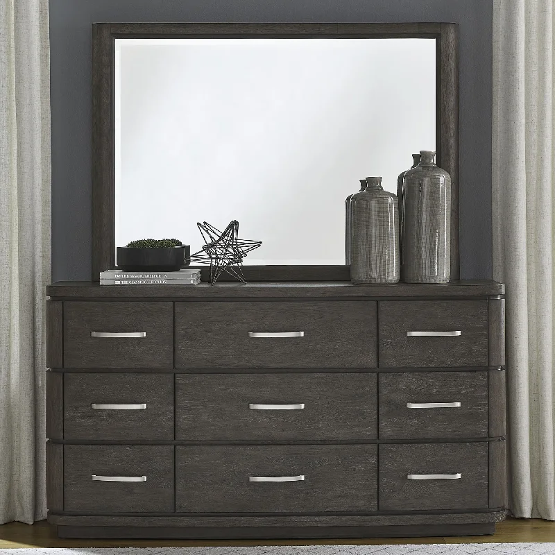 Cascade Falls - Dresser & Mirror - Satin Espresso Tunics Trendy modern