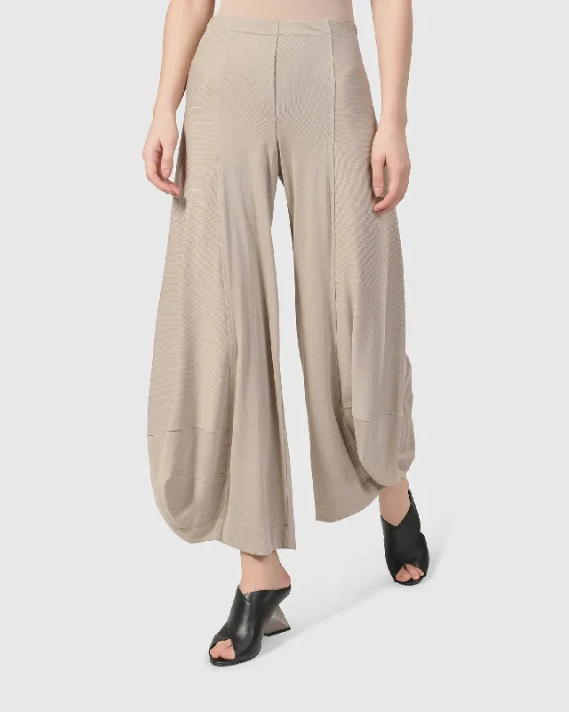 Essential Go-To Punto Pants, Ecru Trendy High-Waist Trousers