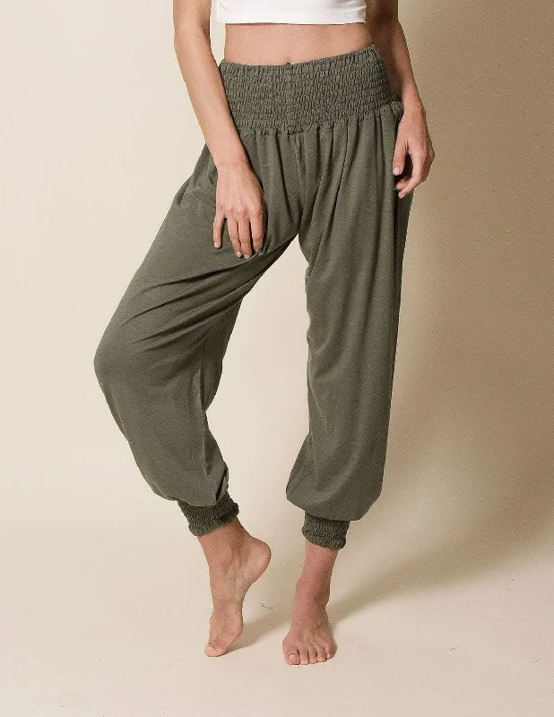 Bamboo / Organic Cotton Taj Pants - Olive Classic Stretch Pants