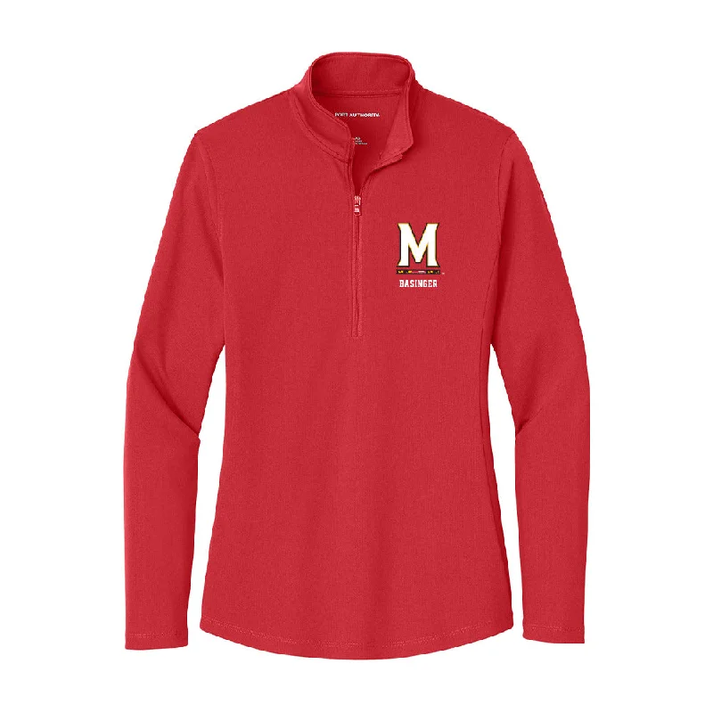 Maryland - NCAA Women's Soccer : Ashlyn Basinger - Women's Lightweight Quarter Zip Jacket One-Shoulder Jacket Off-the-Shoulder Jacket Asymmetrical Jacket