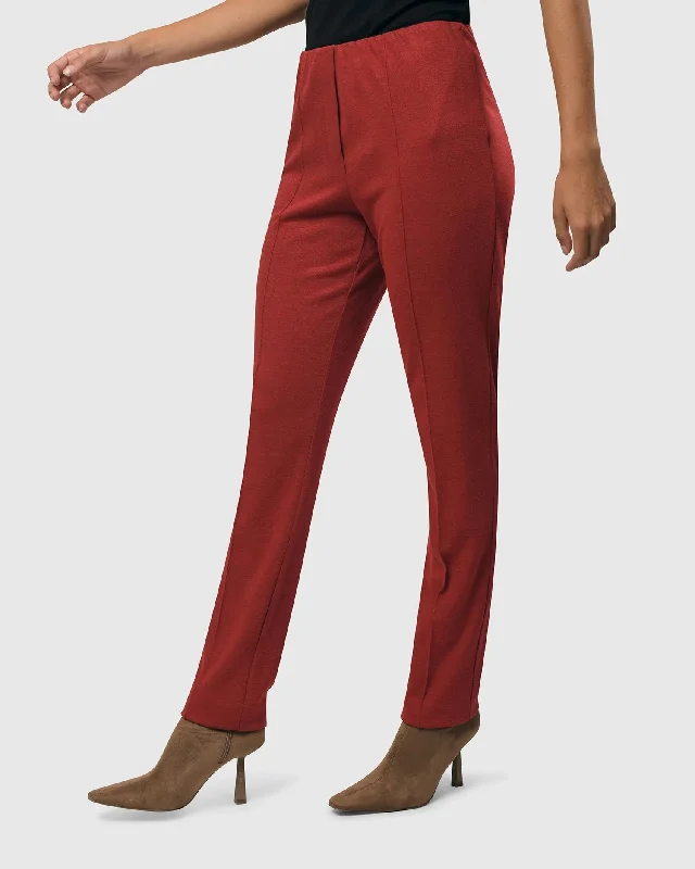 Essential Slim Pants, Red Fashionable Tapered Leg Pants