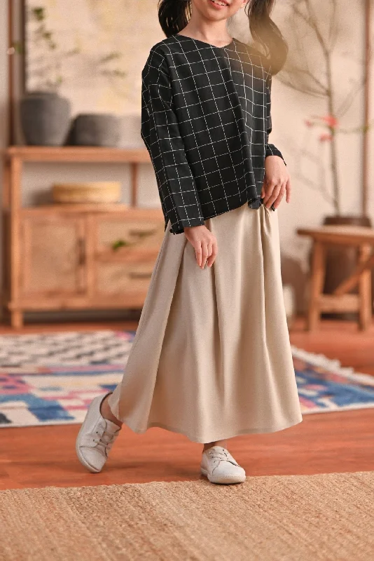 The Heiwa A-Line Skirt - Champagne modal blend skirt