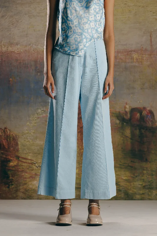 Wide Twill Pants Fashionable Tapered Leg Pants